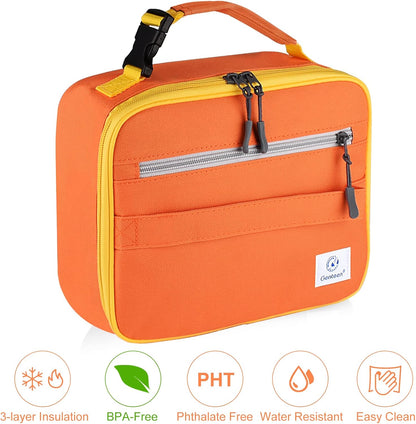 Lunch Box Kids, Insulated Lunch Bag Kids Boys Girls Back to School, Soft Lunch Box for Men Reusable Lunchbox for Office,Outdoor,School (Black)