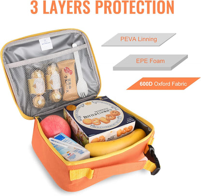 Lunch Box Kids, Insulated Lunch Bag Kids Boys Girls Back to School, Soft Lunch Box for Men Reusable Lunchbox for Office,Outdoor,School (Black)