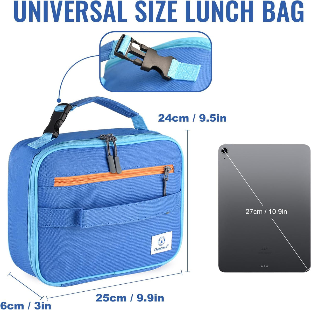 Lunch Box Kids, Insulated Lunch Bag Kids Boys Girls Back to School, Soft Lunch Box for Men Reusable Lunchbox for Office,Outdoor,School (Black)