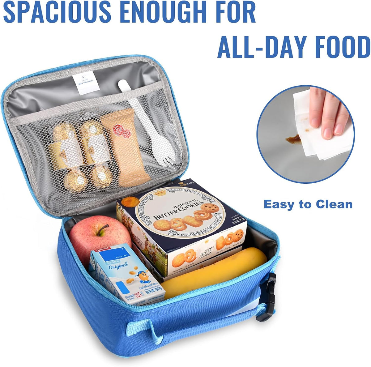 Lunch Box Kids, Insulated Lunch Bag Kids Boys Girls Back to School, Soft Lunch Box for Men Reusable Lunchbox for Office,Outdoor,School (Black)