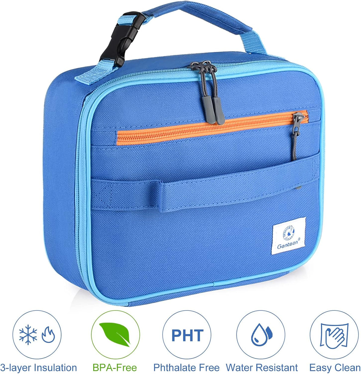 Lunch Box Kids, Insulated Lunch Bag Kids Boys Girls Back to School, Soft Lunch Box for Men Reusable Lunchbox for Office,Outdoor,School (Black)
