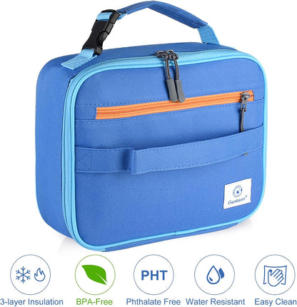 Lunch Box Kids, Insulated Lunch Bag Kids Boys Girls Back to School, Soft Lunch Box for Men Reusable Lunchbox for Office,Outdoor,School (Black)