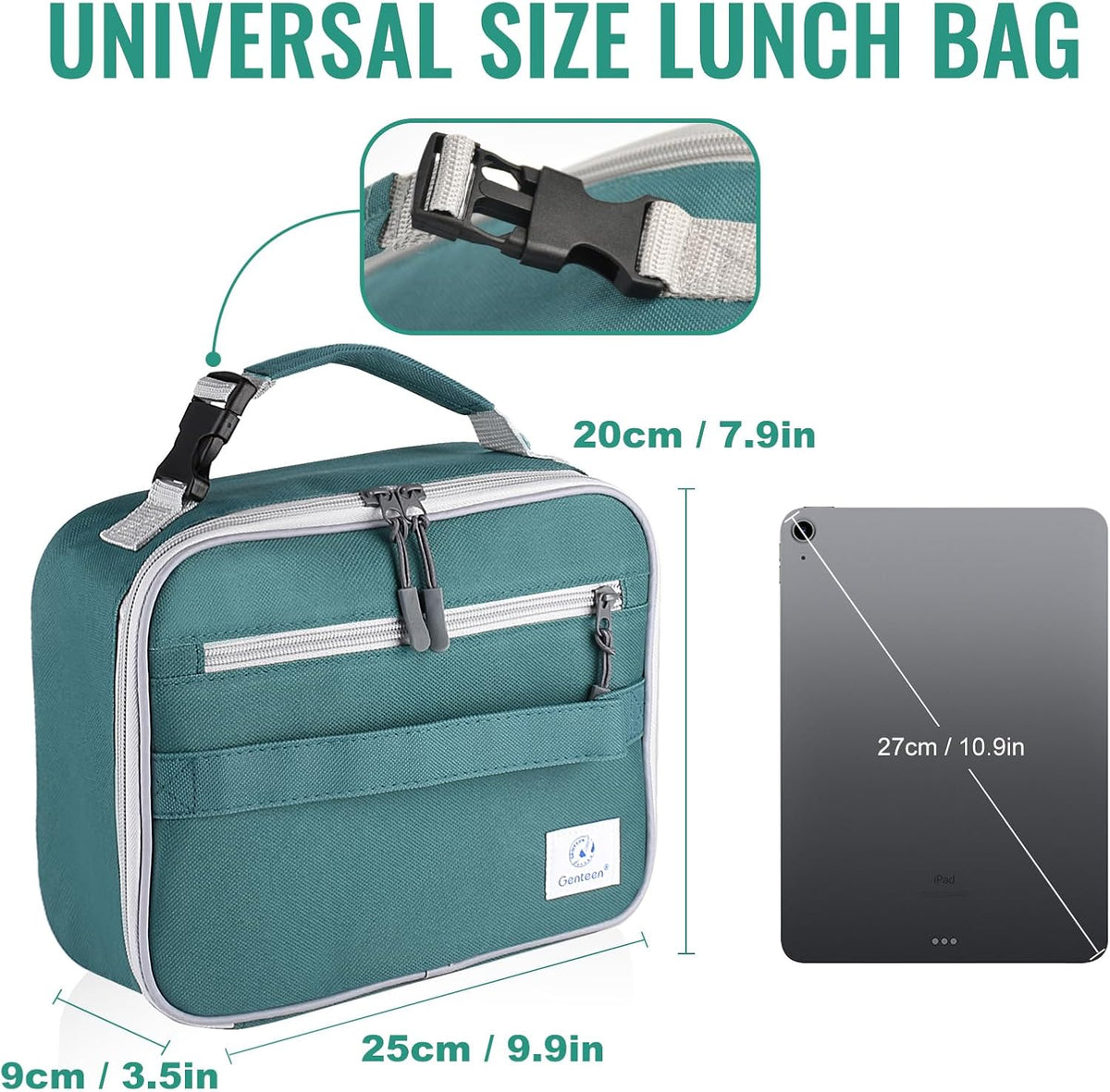 Lunch Box Kids, Insulated Lunch Bag Kids Boys Girls Back to School, Soft Lunch Box for Men Reusable Lunchbox for Office,Outdoor,School (Black)