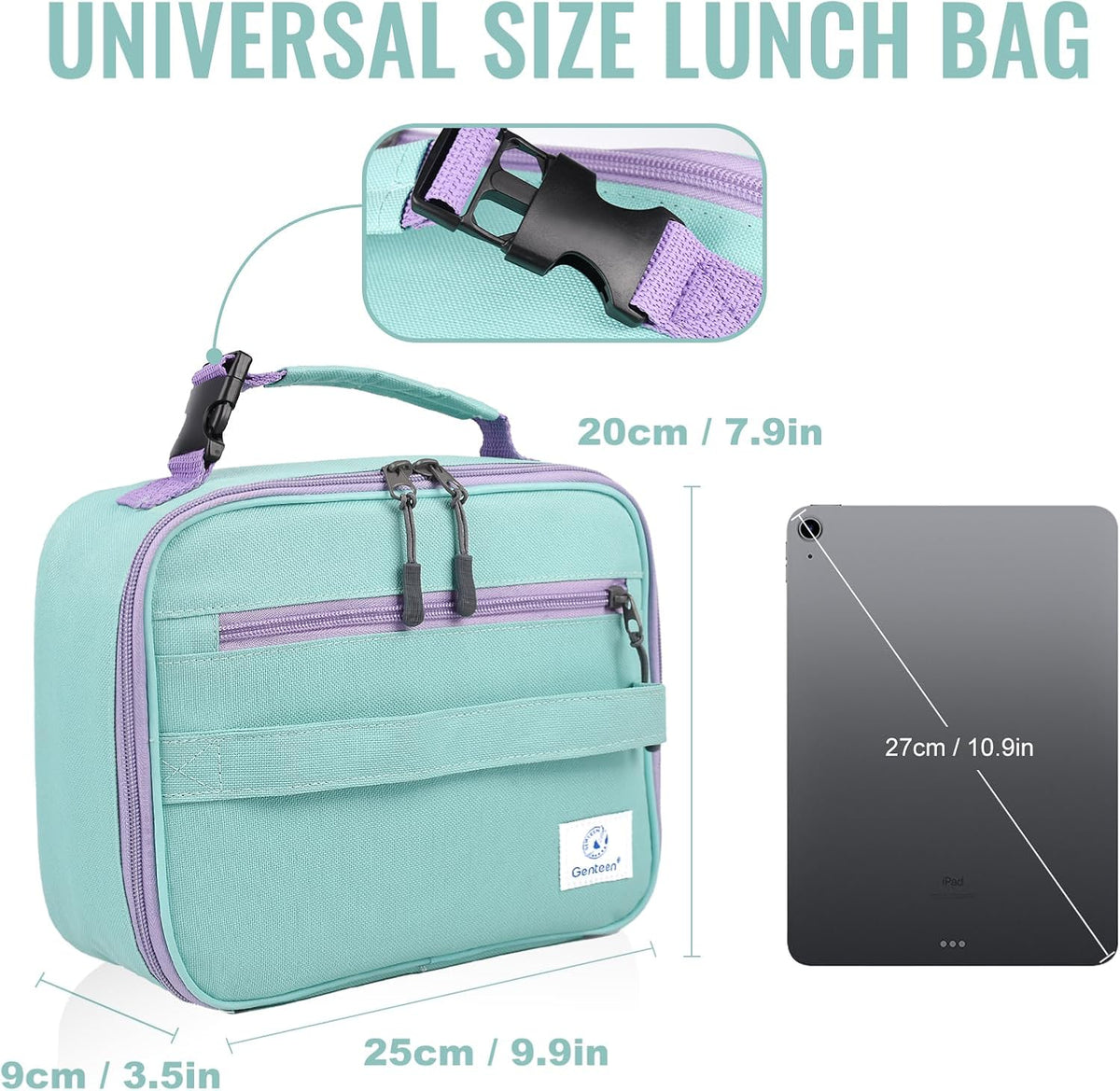 Lunch Box Kids, Insulated Lunch Bag Kids Boys Girls Back to School, Soft Lunch Box for Men Reusable Lunchbox for Office,Outdoor,School (Black)