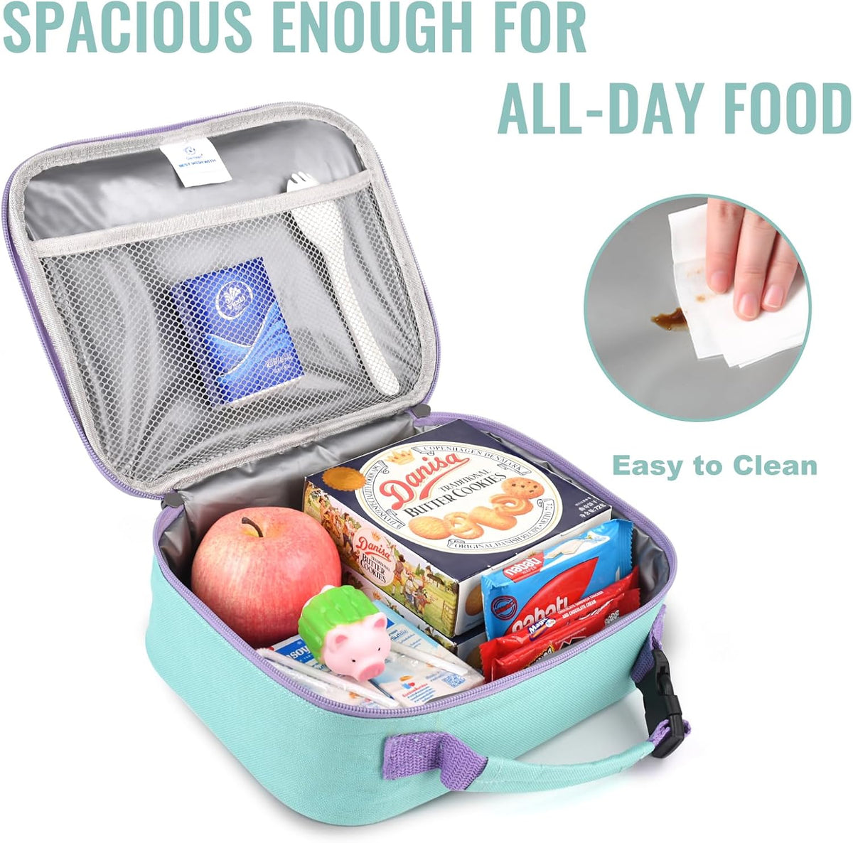 Lunch Box Kids, Insulated Lunch Bag Kids Boys Girls Back to School, Soft Lunch Box for Men Reusable Lunchbox for Office,Outdoor,School (Black)