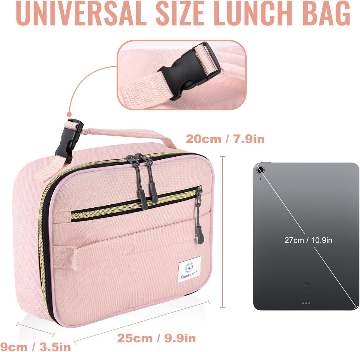 Lunch Box Kids, Insulated Lunch Bag Kids Boys Girls Back to School, Soft Lunch Box for Men Reusable Lunchbox for Office,Outdoor,School (Black)