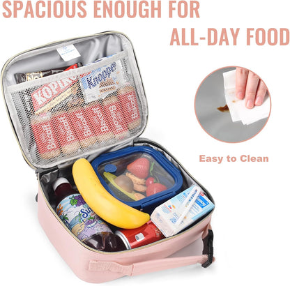 Lunch Box Kids, Insulated Lunch Bag Kids Boys Girls Back to School, Soft Lunch Box for Men Reusable Lunchbox for Office,Outdoor,School (Black)