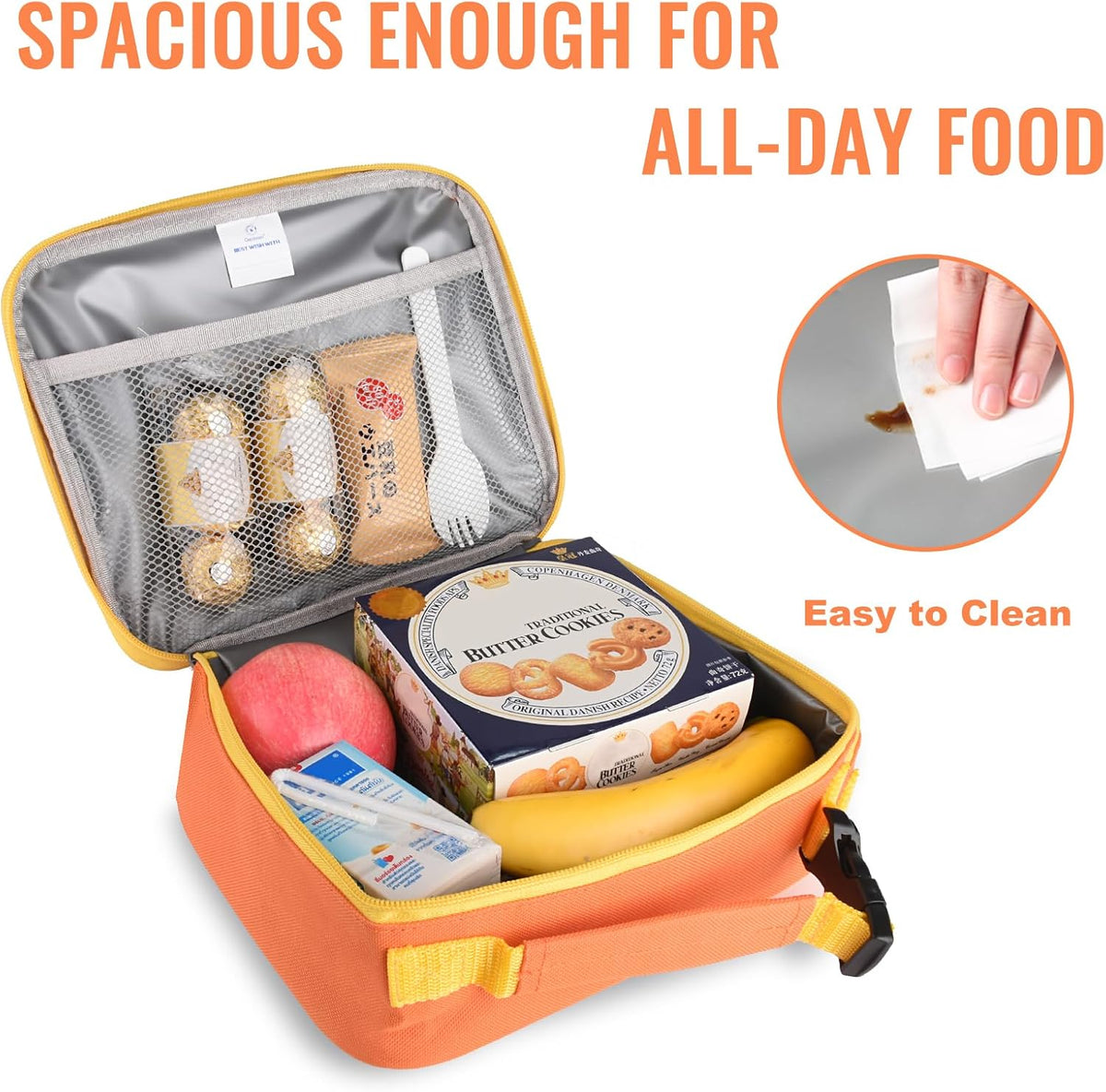 Lunch Box Kids, Insulated Lunch Bag Kids Boys Girls Back to School, Soft Lunch Box for Men Reusable Lunchbox for Office,Outdoor,School (Black)