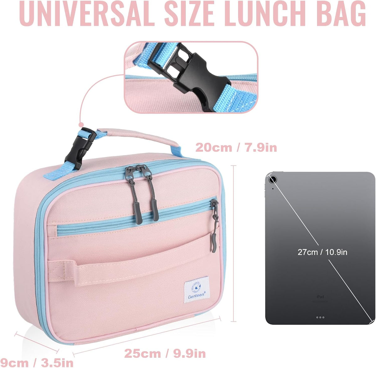 Lunch Box Kids, Insulated Lunch Bag Kids Boys Girls Back to School, Soft Lunch Box for Men Reusable Lunchbox for Office,Outdoor,School (Black)