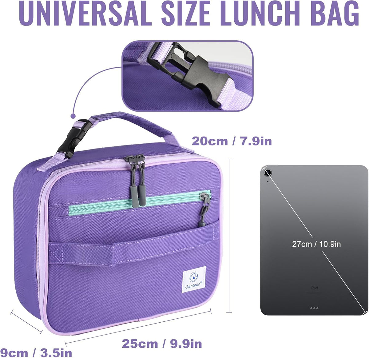 Lunch Box Kids, Insulated Lunch Bag Kids Boys Girls Back to School, Soft Lunch Box for Men Reusable Lunchbox for Office,Outdoor,School (Black)