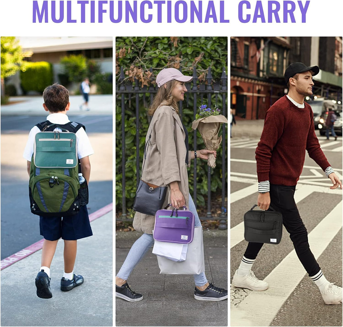 Lunch Box Kids, Insulated Lunch Bag Kids Boys Girls Back to School, Soft Lunch Box for Men Reusable Lunchbox for Office,Outdoor,School (Black)