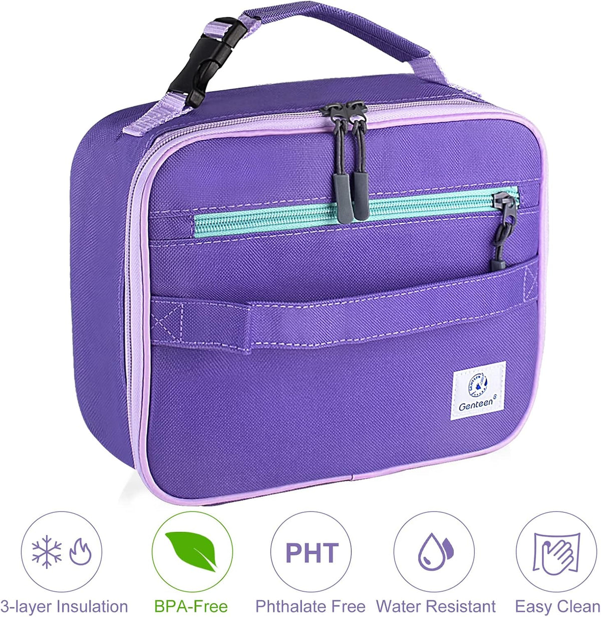 Lunch Box Kids, Insulated Lunch Bag Kids Boys Girls Back to School, Soft Lunch Box for Men Reusable Lunchbox for Office,Outdoor,School (Black)