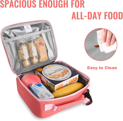 Lunch Box Kids, Insulated Lunch Bag Kids Boys Girls Back to School, Soft Lunch Box for Men Reusable Lunchbox for Office,Outdoor,School (Black)