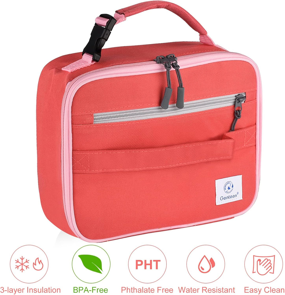 Lunch Box Kids, Insulated Lunch Bag Kids Boys Girls Back to School, Soft Lunch Box for Men Reusable Lunchbox for Office,Outdoor,School (Black)