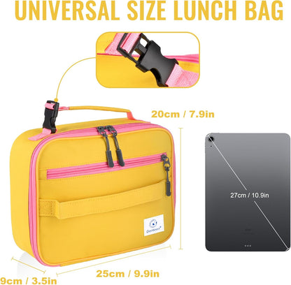 Lunch Box Kids, Insulated Lunch Bag Kids Boys Girls Back to School, Soft Lunch Box for Men Reusable Lunchbox for Office,Outdoor,School (Black)