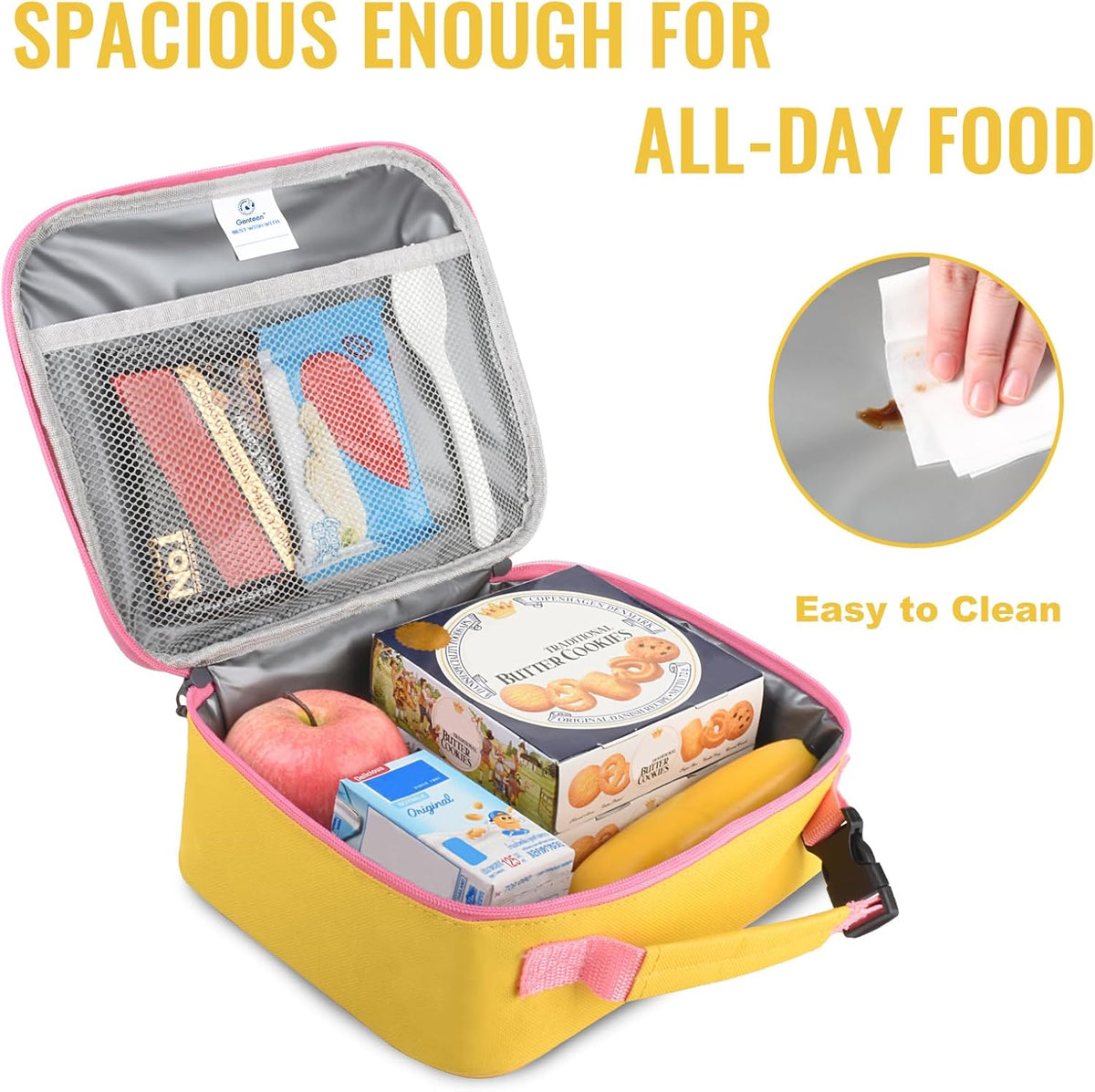 Lunch Box Kids, Insulated Lunch Bag Kids Boys Girls Back to School, Soft Lunch Box for Men Reusable Lunchbox for Office,Outdoor,School (Black)