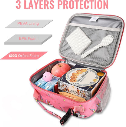 Lunch Box Kids, Insulated Lunch Bag Kids Boys Girls Back to School, Soft Lunch Box for Men Reusable Lunchbox for Office,Outdoor,School (Black)