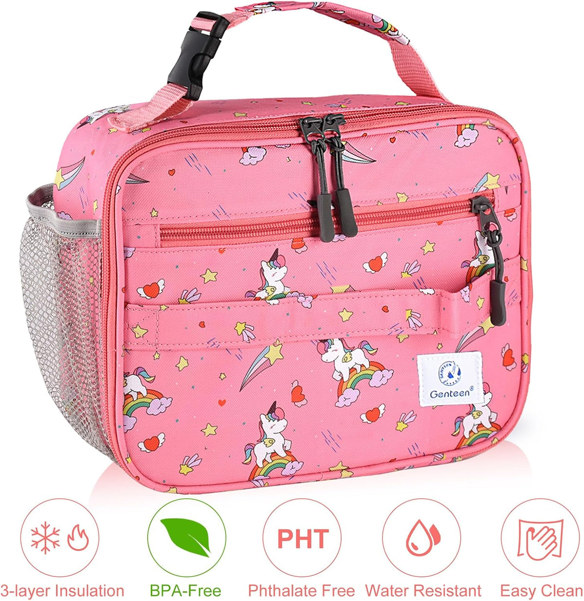 Lunch Box Kids, Insulated Lunch Bag Kids Boys Girls Back to School, Soft Lunch Box for Men Reusable Lunchbox for Office,Outdoor,School (Black)