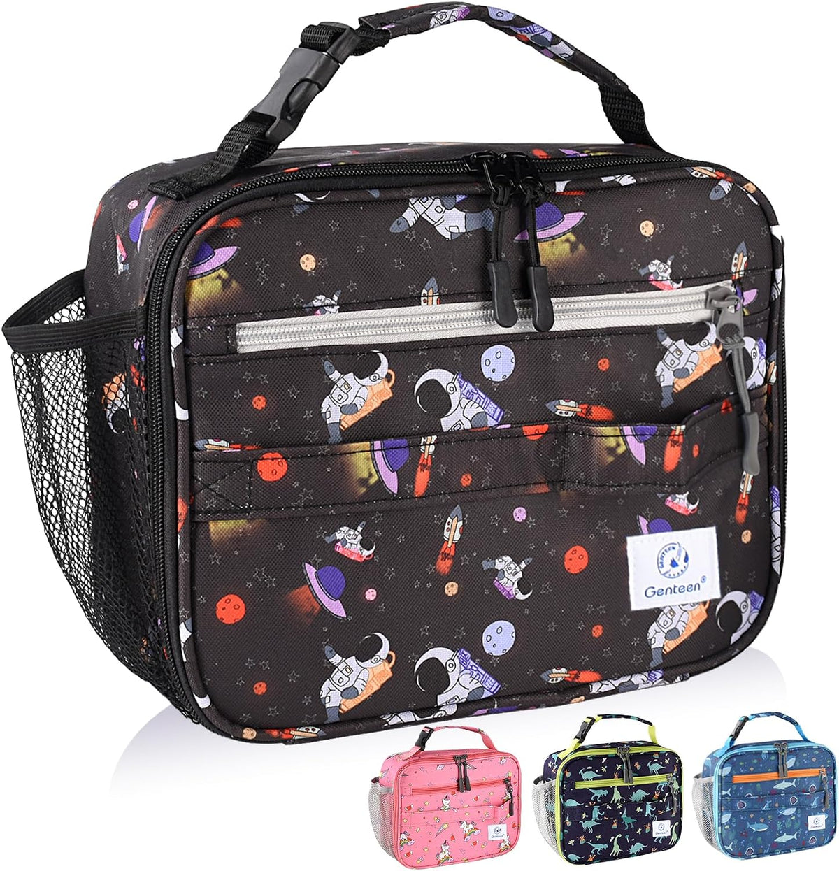 Lunch Box Kids, Insulated Lunch Bag Kids Boys Girls Back to School, Soft Lunch Box for Men Reusable Lunchbox for Office,Outdoor,School (Black)