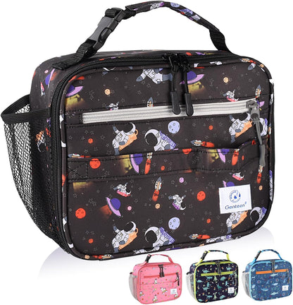 Lunch Box Kids, Insulated Lunch Bag Kids Boys Girls Back to School, Soft Lunch Box for Men Reusable Lunchbox for Office,Outdoor,School (Black)