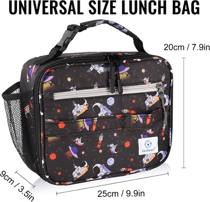 Lunch Box Kids, Insulated Lunch Bag Kids Boys Girls Back to School, Soft Lunch Box for Men Reusable Lunchbox for Office,Outdoor,School (Black)