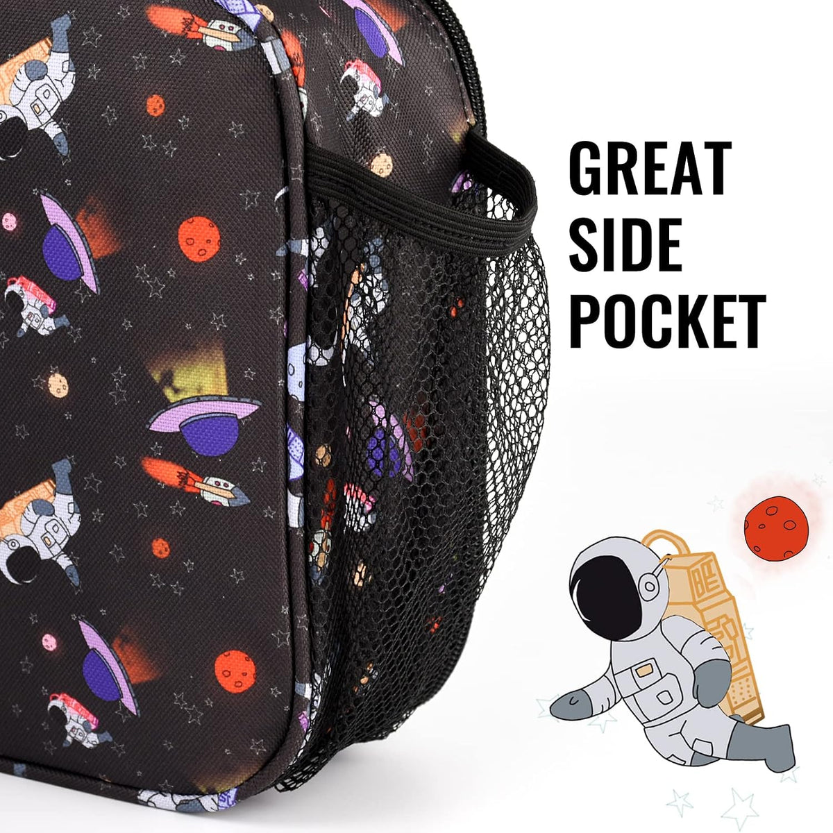 Lunch Box Kids, Insulated Lunch Bag Kids Boys Girls Back to School, Soft Lunch Box for Men Reusable Lunchbox for Office,Outdoor,School (Black)