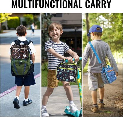 Lunch Box Kids, Insulated Lunch Bag Kids Boys Girls Back to School, Soft Lunch Box for Men Reusable Lunchbox for Office,Outdoor,School (Black)