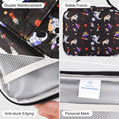 Lunch Box Kids, Insulated Lunch Bag Kids Boys Girls Back to School, Soft Lunch Box for Men Reusable Lunchbox for Office,Outdoor,School (Black)