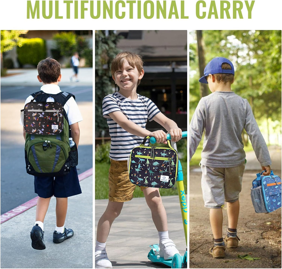 Lunch Box Kids, Insulated Lunch Bag Kids Boys Girls Back to School, Soft Lunch Box for Men Reusable Lunchbox for Office,Outdoor,School (Black)