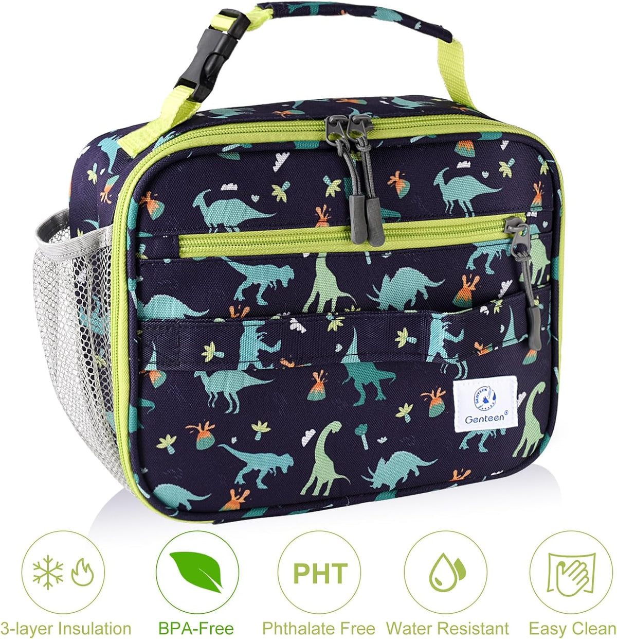 Lunch Box Kids, Insulated Lunch Bag Kids Boys Girls Back to School, Soft Lunch Box for Men Reusable Lunchbox for Office,Outdoor,School (Black)