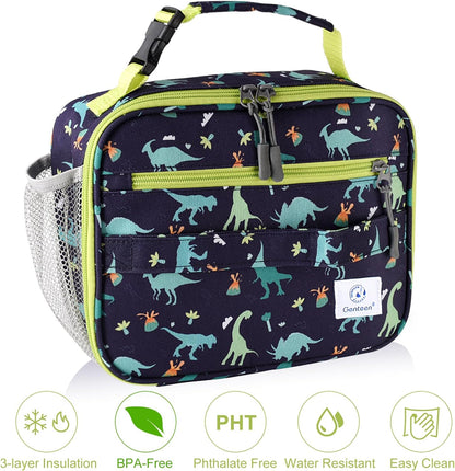 Lunch Box Kids, Insulated Lunch Bag Kids Boys Girls Back to School, Soft Lunch Box for Men Reusable Lunchbox for Office,Outdoor,School (Black)