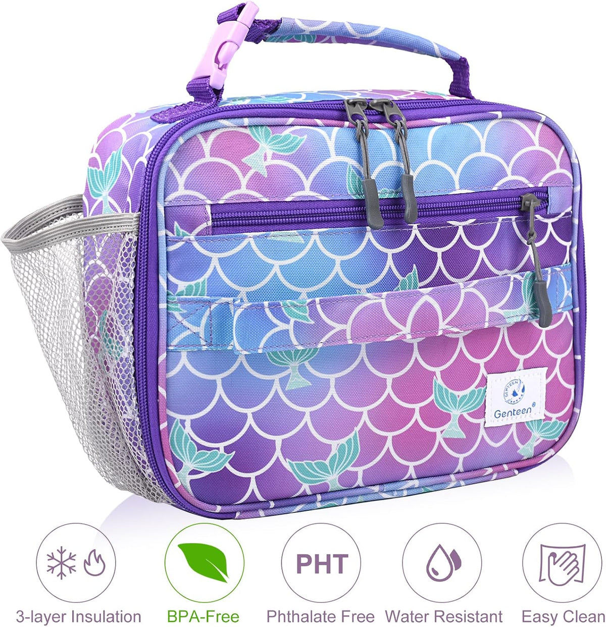 Lunch Box Kids, Insulated Lunch Bag Kids Boys Girls Back to School, Soft Lunch Box for Men Reusable Lunchbox for Office,Outdoor,School (Black)