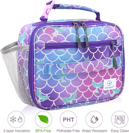 Lunch Box Kids, Insulated Lunch Bag Kids Boys Girls Back to School, Soft Lunch Box for Men Reusable Lunchbox for Office,Outdoor,School (Black)