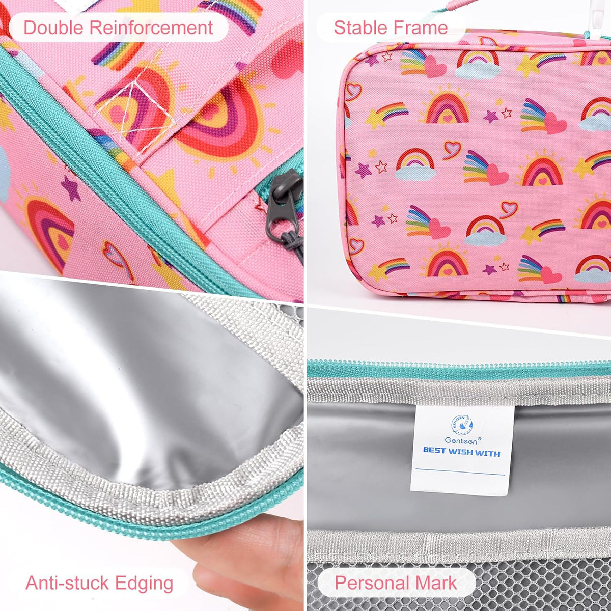 Lunch Box Kids, Insulated Lunch Bag Kids Boys Girls Back to School, Soft Lunch Box for Men Reusable Lunchbox for Office,Outdoor,School (Black)
