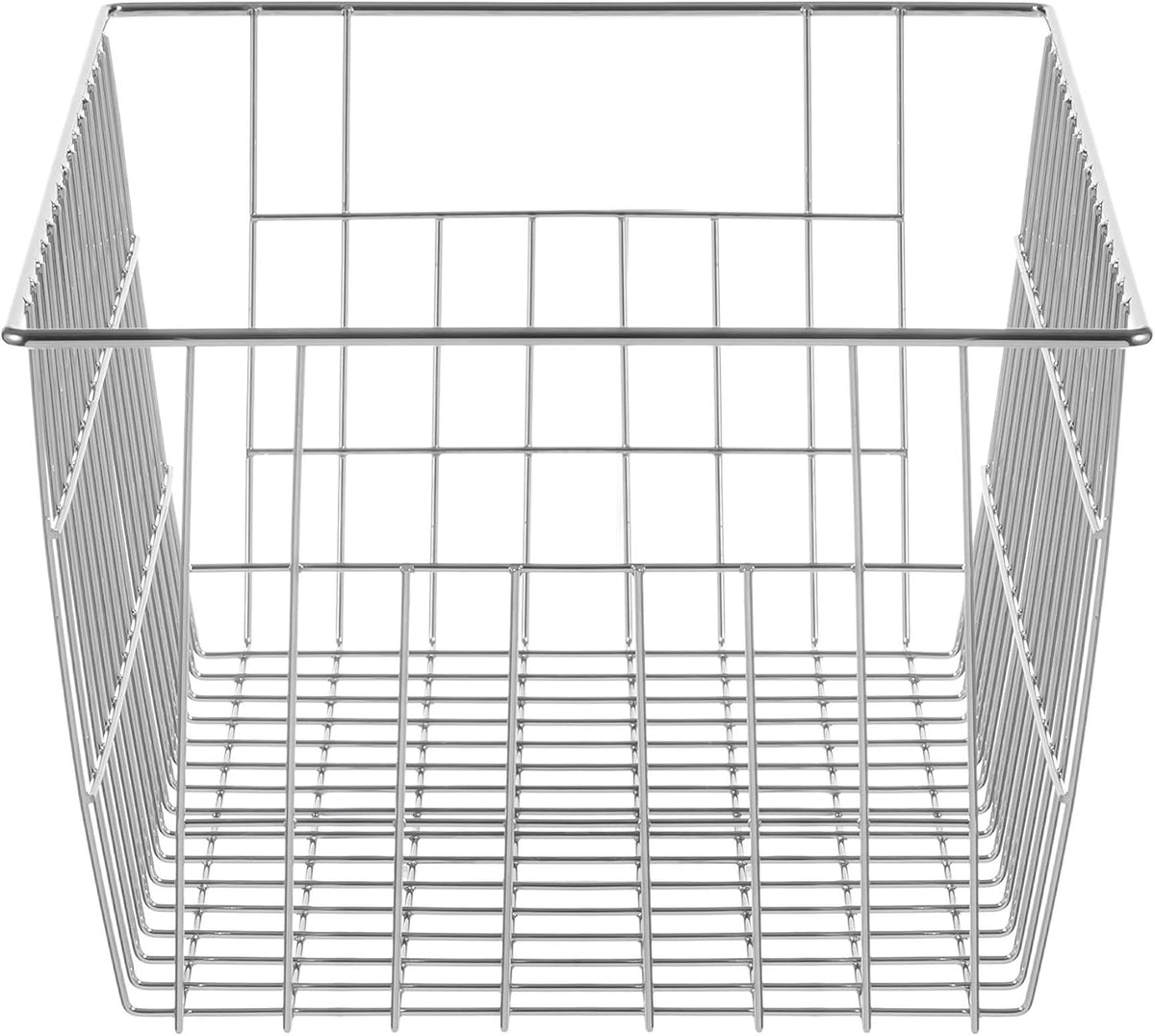 Slideep Fridge Freezer Baskets, Wire Storage Organizer Basket, Household Refrigerator Bin with Built-in Handles for Cabinets, Pantry, Closets, Bedrooms White - Set of 2