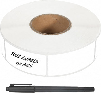 1000 Pcs Removable Food Labels Stickers for Storage Bins, Waterproof & Oil Resistant Freezer Labels with Perforation Line 1" x 2"