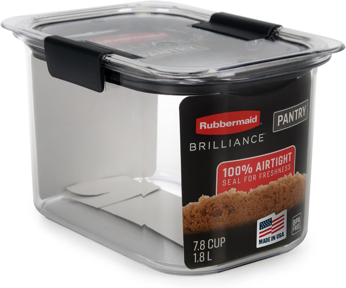 Brilliance Pantry Airtight Food Storage Container, BPA-Free 7.8 Cup, Ideal for Brown Sugar - Efficient, Leak-Proof and Dishwasher-safe