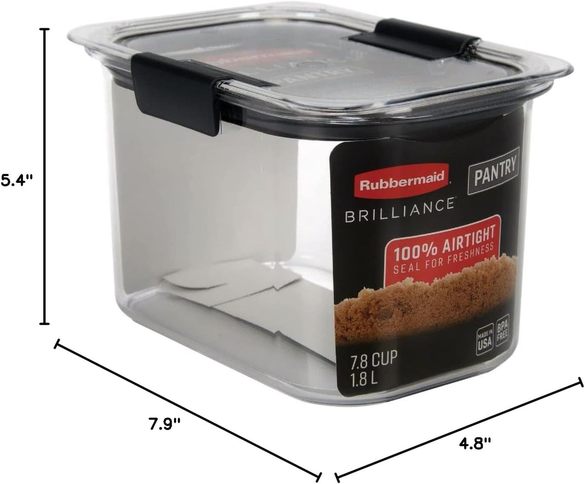 Brilliance Pantry Airtight Food Storage Container, BPA-Free 7.8 Cup, Ideal for Brown Sugar - Efficient, Leak-Proof and Dishwasher-safe