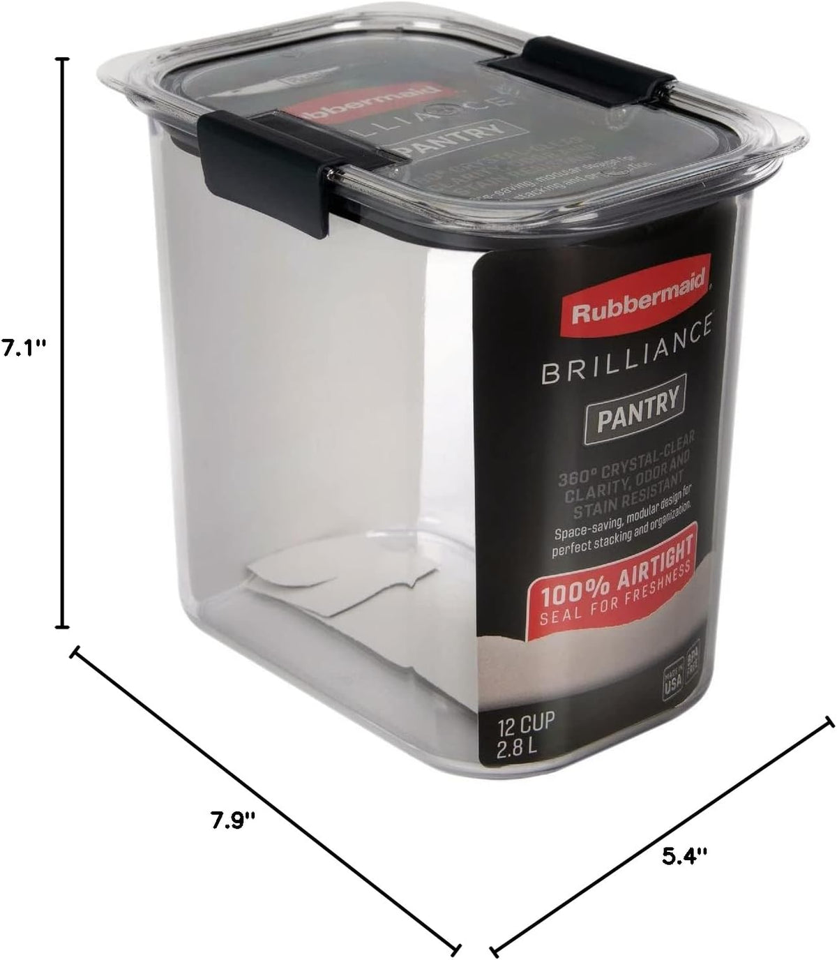 Brilliance Pantry Airtight Food Storage Container, BPA-Free 7.8 Cup, Ideal for Brown Sugar - Efficient, Leak-Proof and Dishwasher-safe