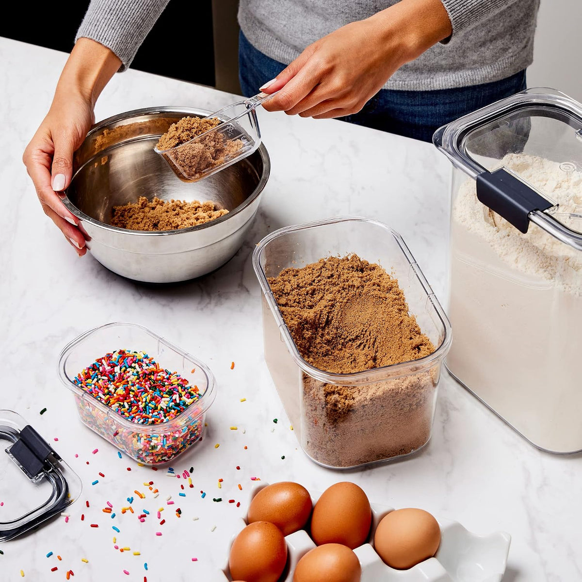Brilliance Pantry Airtight Food Storage Container, BPA-Free 7.8 Cup, Ideal for Brown Sugar - Efficient, Leak-Proof and Dishwasher-safe