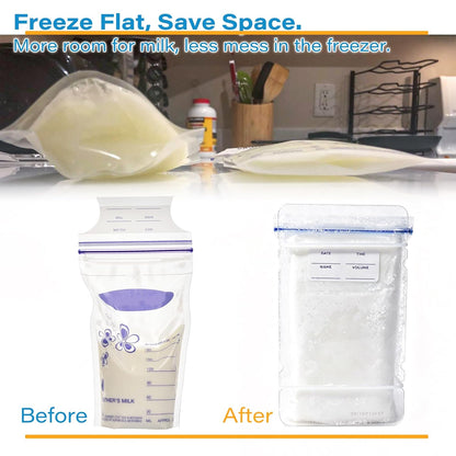 4 Pack Freeze Flat Breastmilk Storage Organizer, Space-Saving