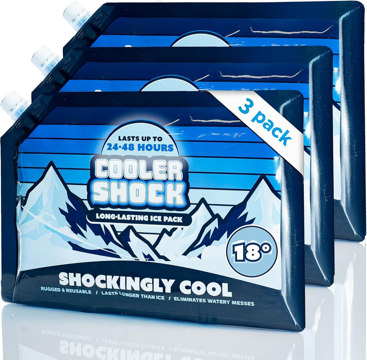 Reusable Ice Packs for Cooler - Long Lasting Cold Freezer Packs for Coolers and Lunch Boxes - Cooler Ice Packs for Camping Gear, Fishing, Road Trips, Beach Must Haves