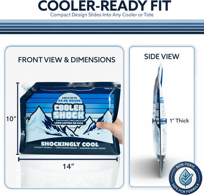Reusable Ice Packs for Cooler - Long Lasting Cold Freezer Packs for Coolers and Lunch Boxes - Cooler Ice Packs for Camping Gear, Fishing, Road Trips, Beach Must Haves