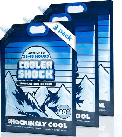 Reusable Ice Packs for Cooler - Long Lasting Cold Freezer Packs for Coolers and Lunch Boxes - Cooler Ice Packs for Camping Gear, Fishing, Road Trips, Beach Must Haves