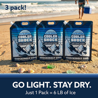 Reusable Ice Packs for Cooler - Long Lasting Cold Freezer Packs for Coolers and Lunch Boxes - Cooler Ice Packs for Camping Gear, Fishing, Road Trips, Beach Must Haves