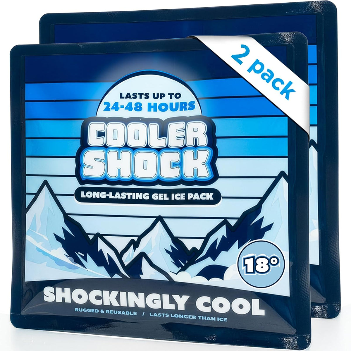 Reusable Ice Packs for Cooler - Long Lasting Cold Freezer Packs for Coolers and Lunch Boxes - Cooler Ice Packs for Camping Gear, Fishing, Road Trips, Beach Must Haves