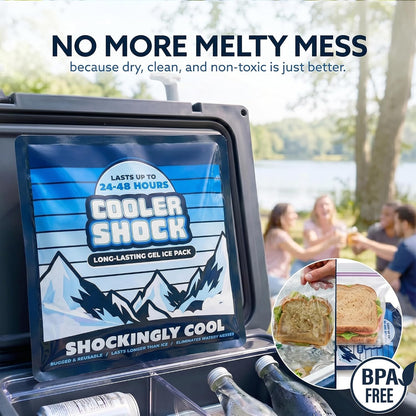 Reusable Ice Packs for Cooler - Long Lasting Cold Freezer Packs for Coolers and Lunch Boxes - Cooler Ice Packs for Camping Gear, Fishing, Road Trips, Beach Must Haves