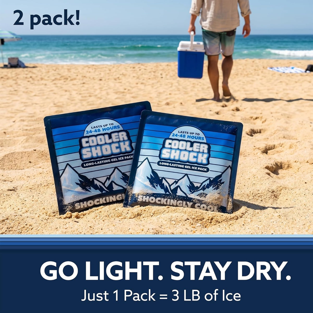 Reusable Ice Packs for Cooler - Long Lasting Cold Freezer Packs for Coolers and Lunch Boxes - Cooler Ice Packs for Camping Gear, Fishing, Road Trips, Beach Must Haves