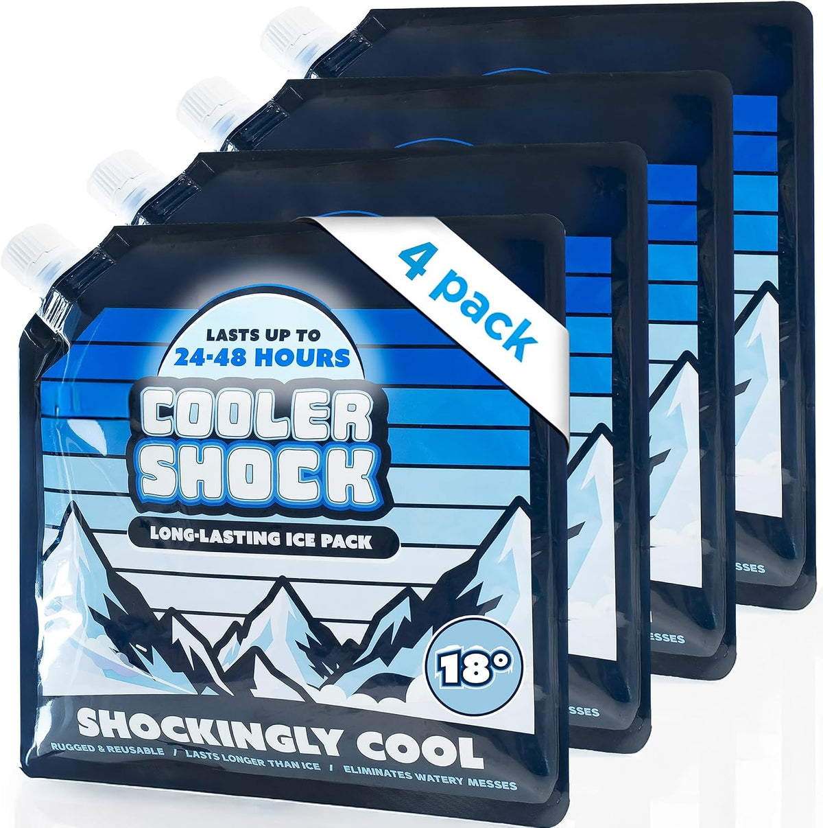 Reusable Ice Packs for Cooler - Long Lasting Cold Freezer Packs for Coolers and Lunch Boxes - Cooler Ice Packs for Camping Gear, Fishing, Road Trips, Beach Must Haves