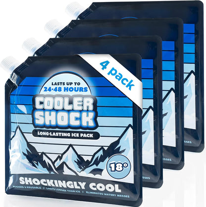 Reusable Ice Packs for Cooler - Long Lasting Cold Freezer Packs for Coolers and Lunch Boxes - Cooler Ice Packs for Camping Gear, Fishing, Road Trips, Beach Must Haves